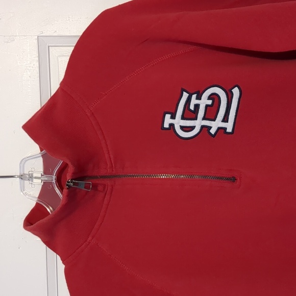 St. Louis Cardinals Baseball Red Quarter Zip Sweatshirt 47 - Picture 1 of 6
